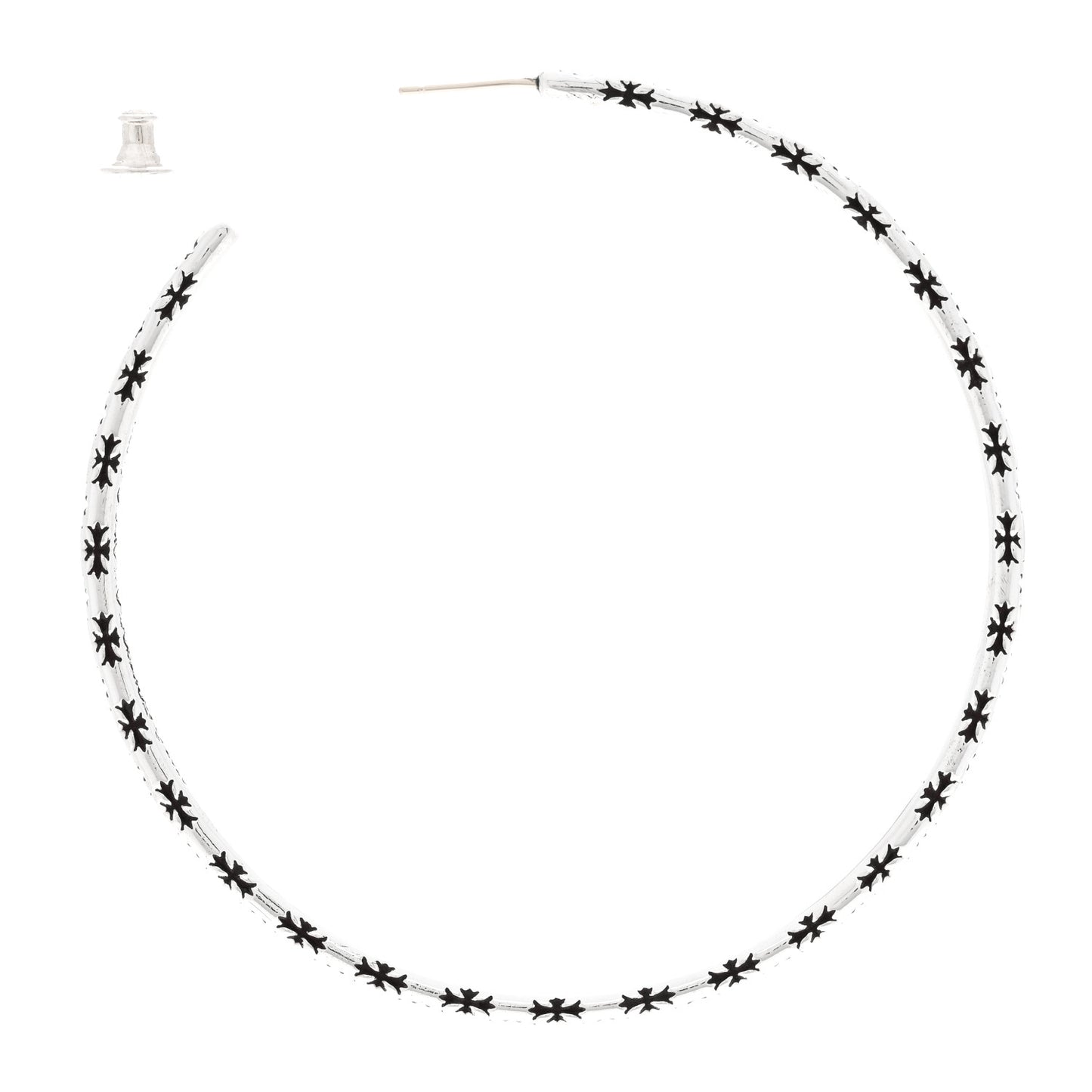 Sterling Silver Tiny Cross Hoop Single Earring