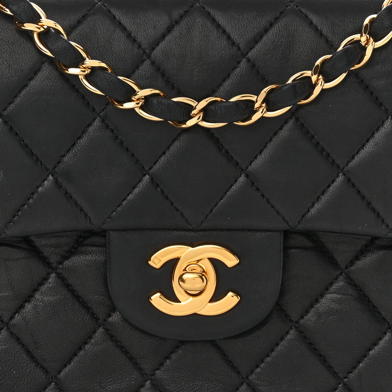 Chanel Lambskin Quilted Small Double Flap Black 8 of 14