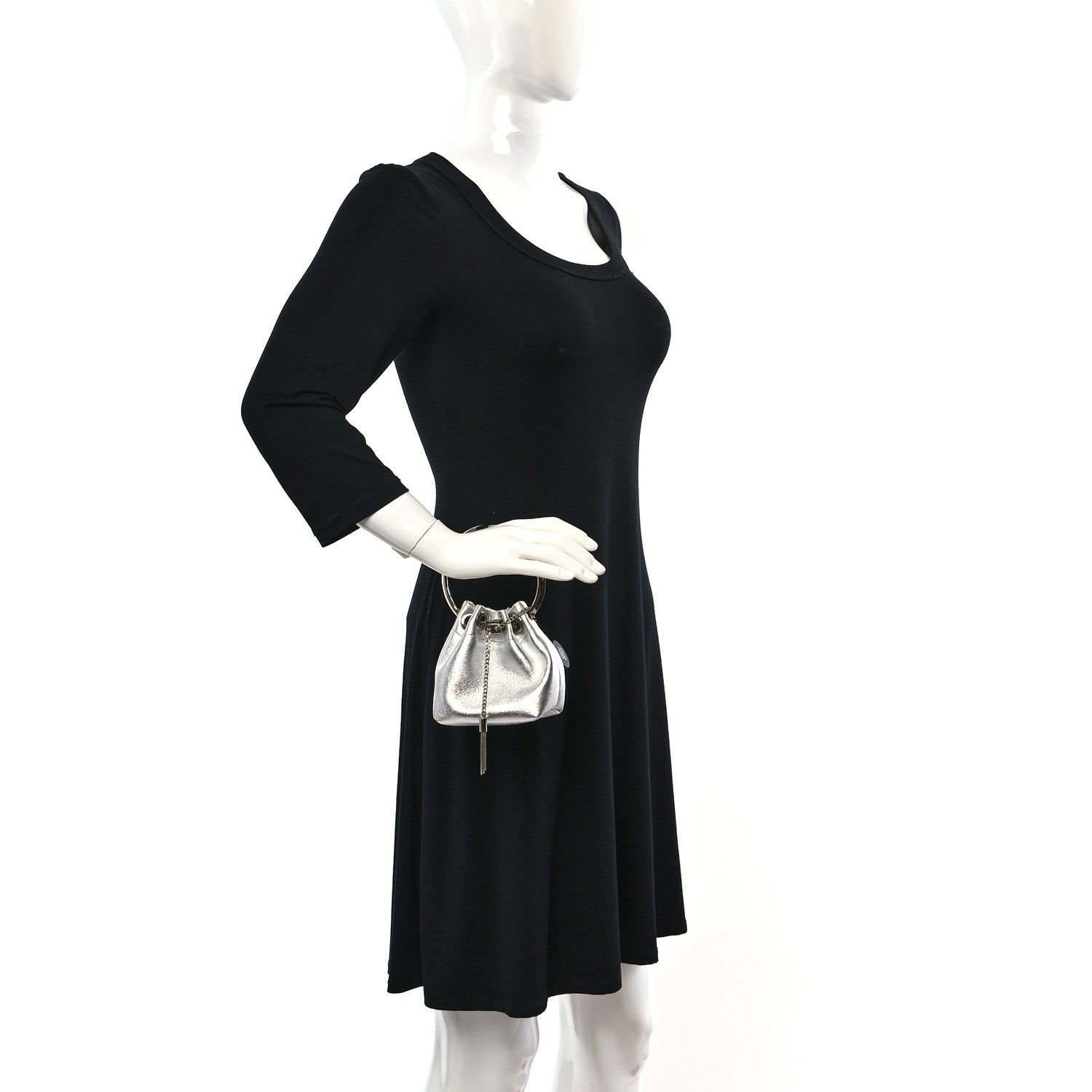 Jimmy Choo Metallic Lambskin Micro Bon Bon Bag Silver 2 of 8