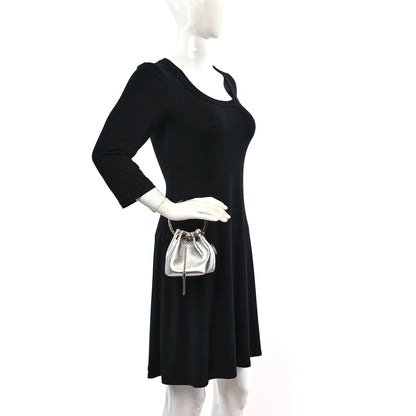 Jimmy Choo Metallic Lambskin Micro Bon Bon Bag Silver 2 of 8