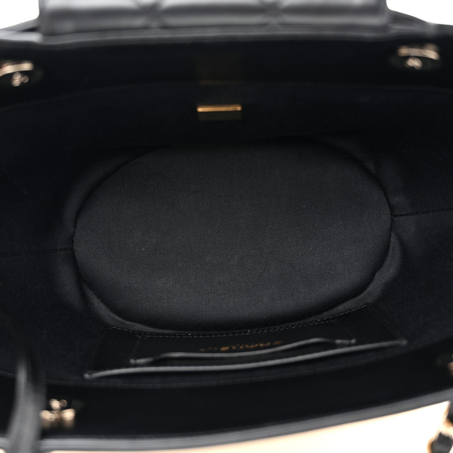Chanel Raffia Braided Lambskin Small Shopping Tote Beige Black 6 of 12