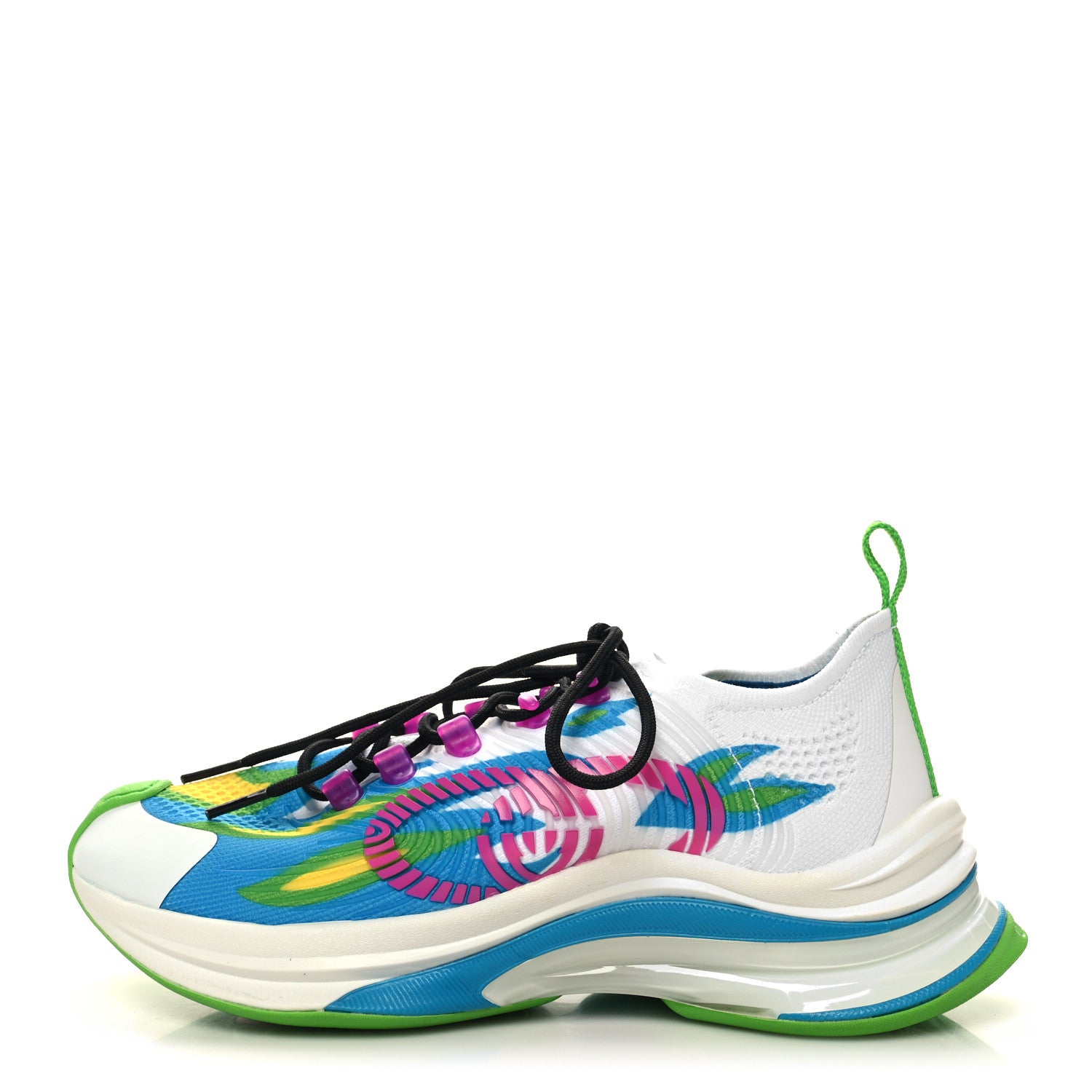 Gucci Technical Knit Fabric Waves Womens Gucci Run Sneakers 38.5 Multicolor 1 of 8