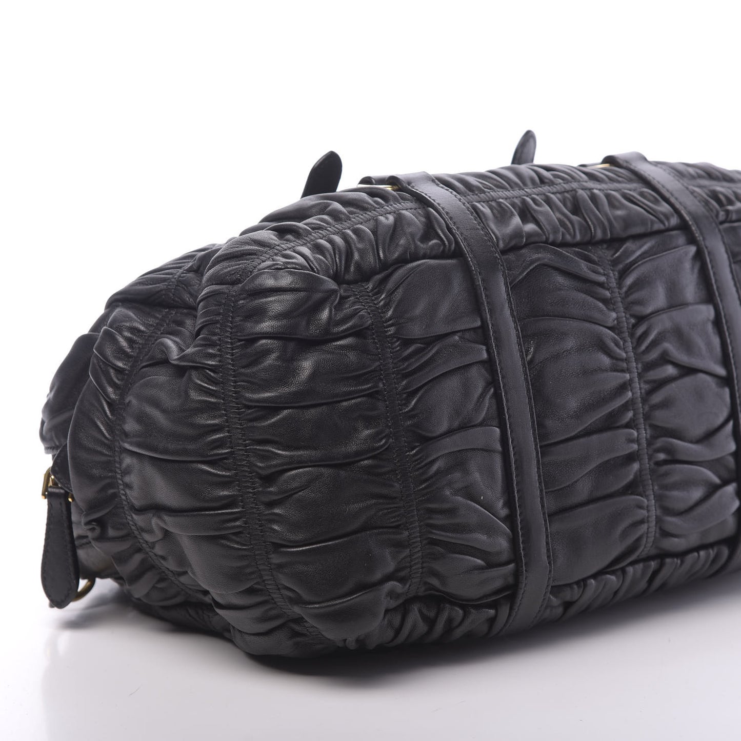 Nappa Gaufre Buckle Bowler Black