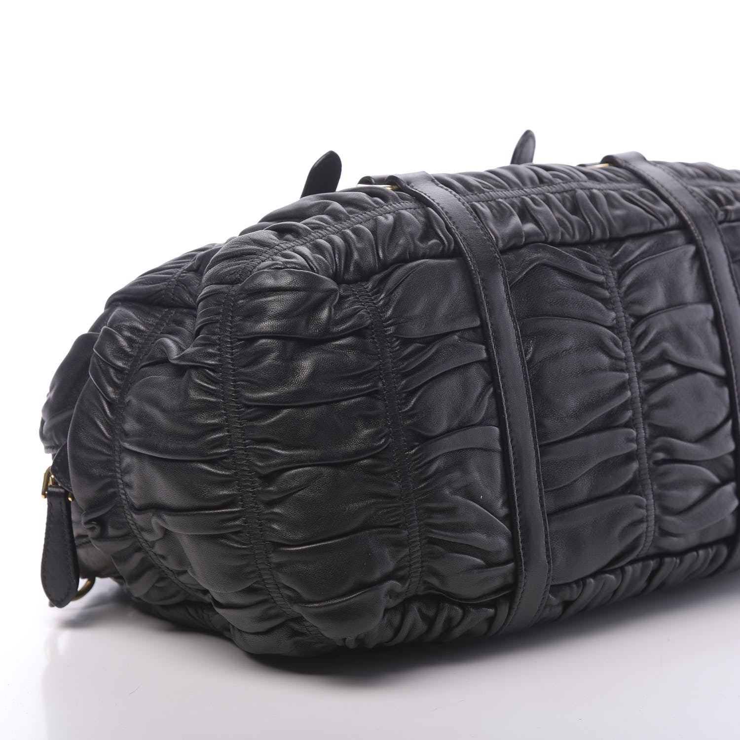 Prada Nappa Gaufre Buckle Bowler Black 7 of 11