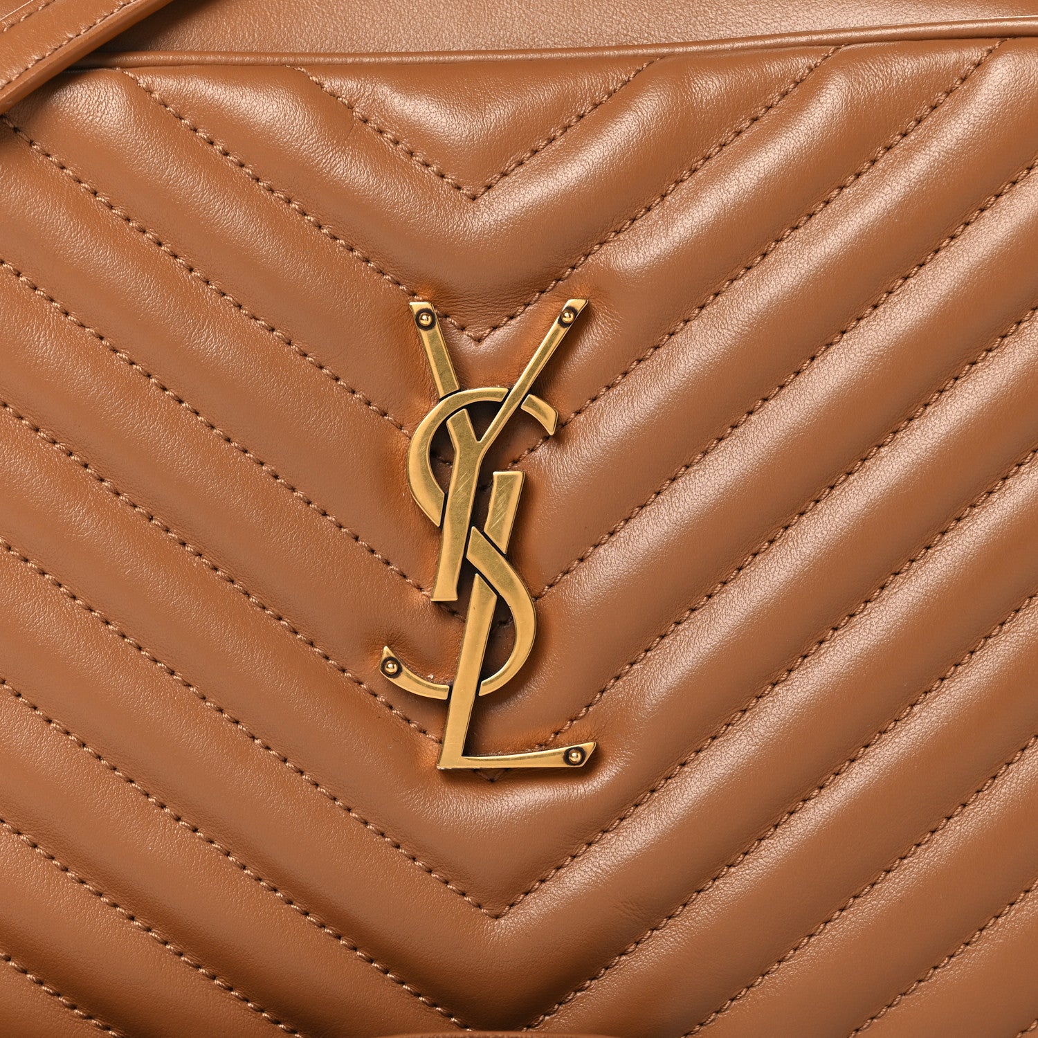 Saint Laurent Calfskin Matelasse Monogram Lou Camera Bag Cinnamon 8 of 10