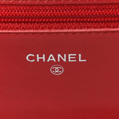 Chanel Caviar Timeless CC Wallet On Chain WOC Red 6 of 11