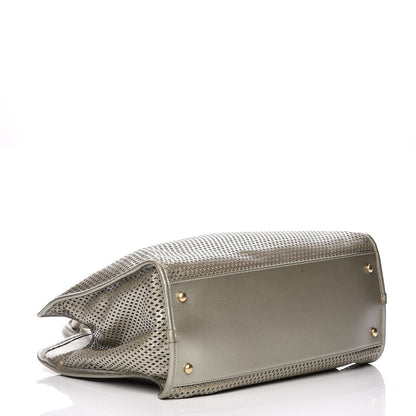 Chanel Metallic Calfskin Perforated Up In The Air Tote Silver 6 of 12