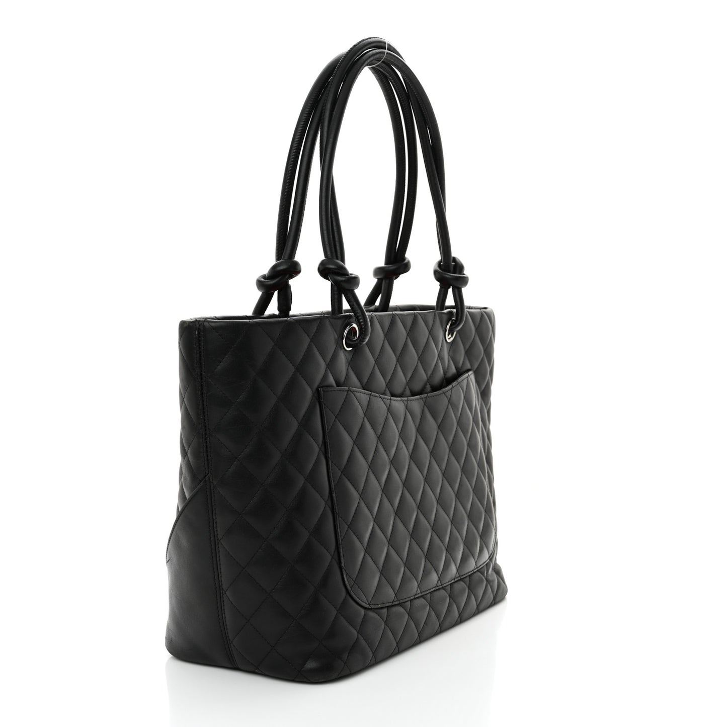 Calfskin Quilted Large Cambon Tote Black