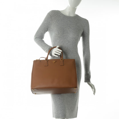 Prada Saffiano Lux Extra Large Galleria Double Zip Tote Caramel 2 of 8
