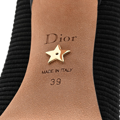 Christian Dior Technical Canvas Ribbon Embroidered J'Adior 100mm Pumps 39 Black 6 of 8