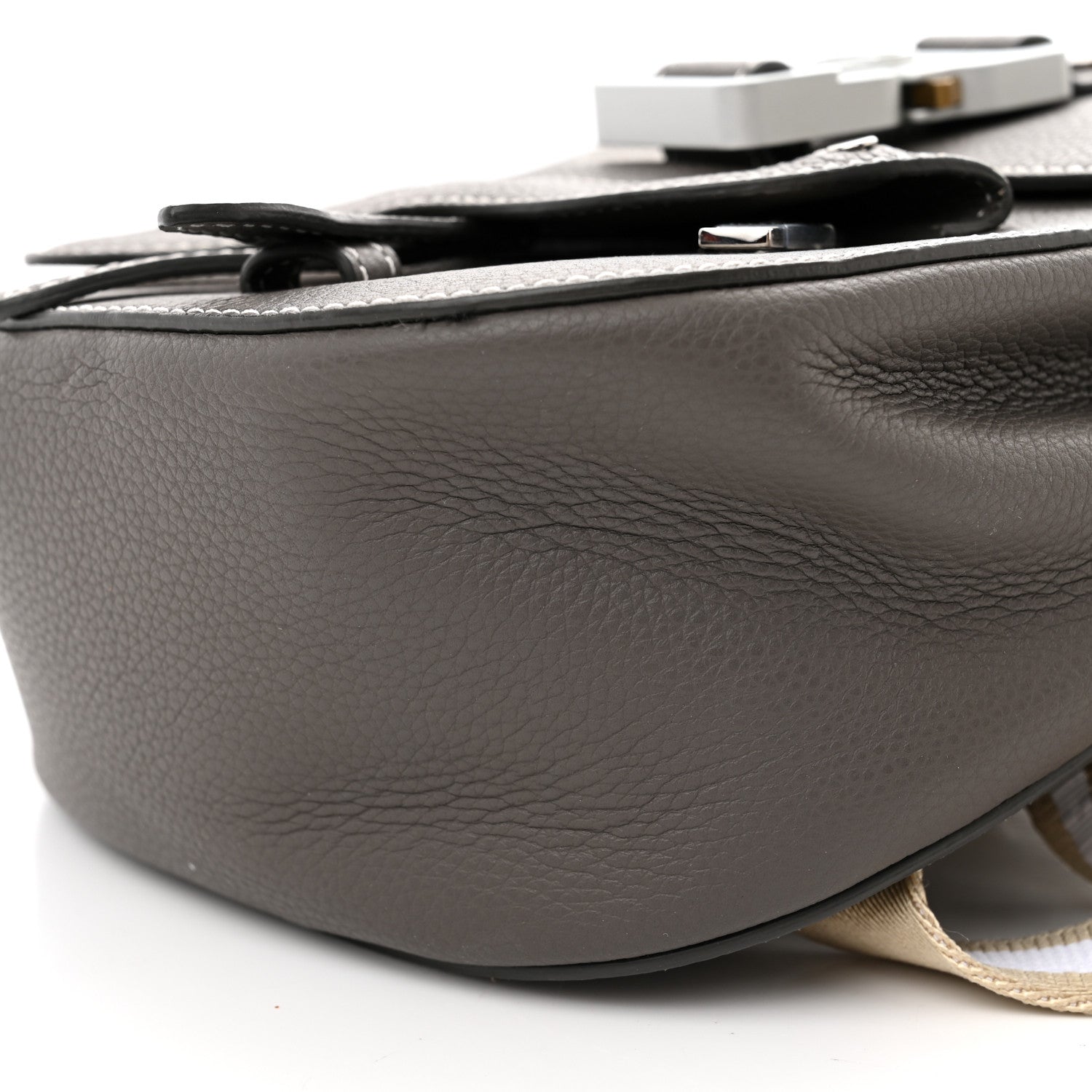 Christian Dior Grained Calfskin Mini Saddle Backpack Grey 10 of 11