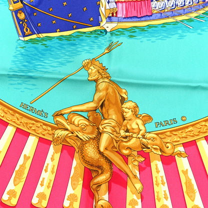 Hermes Silk La Marine A Rames Scarf 90 3 of 6