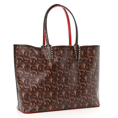Christian Louboutin Toile Monogram Calfskin Printed Spikes East West Cabata Tote Bizon 4 of 11