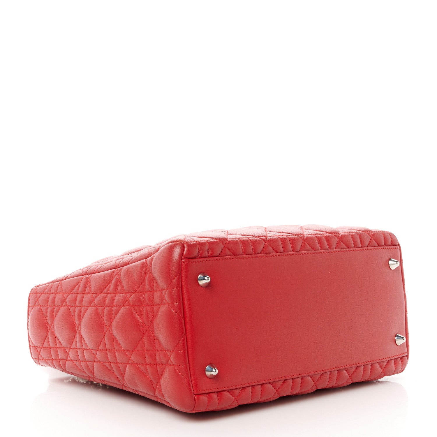 Christian Dior Lambskin Cannage Medium Lady Dior Red 4 of 11
