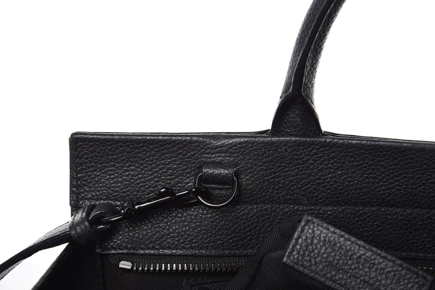 Saint Laurent Grained Calfskin Small Cabas Rive Gauche Black 11 of 15