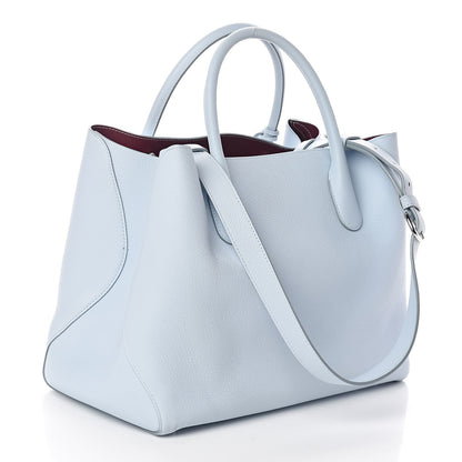 Christian Dior Supple Grained Calfskin Large Open Bar Tote Light Blue 3 of 9