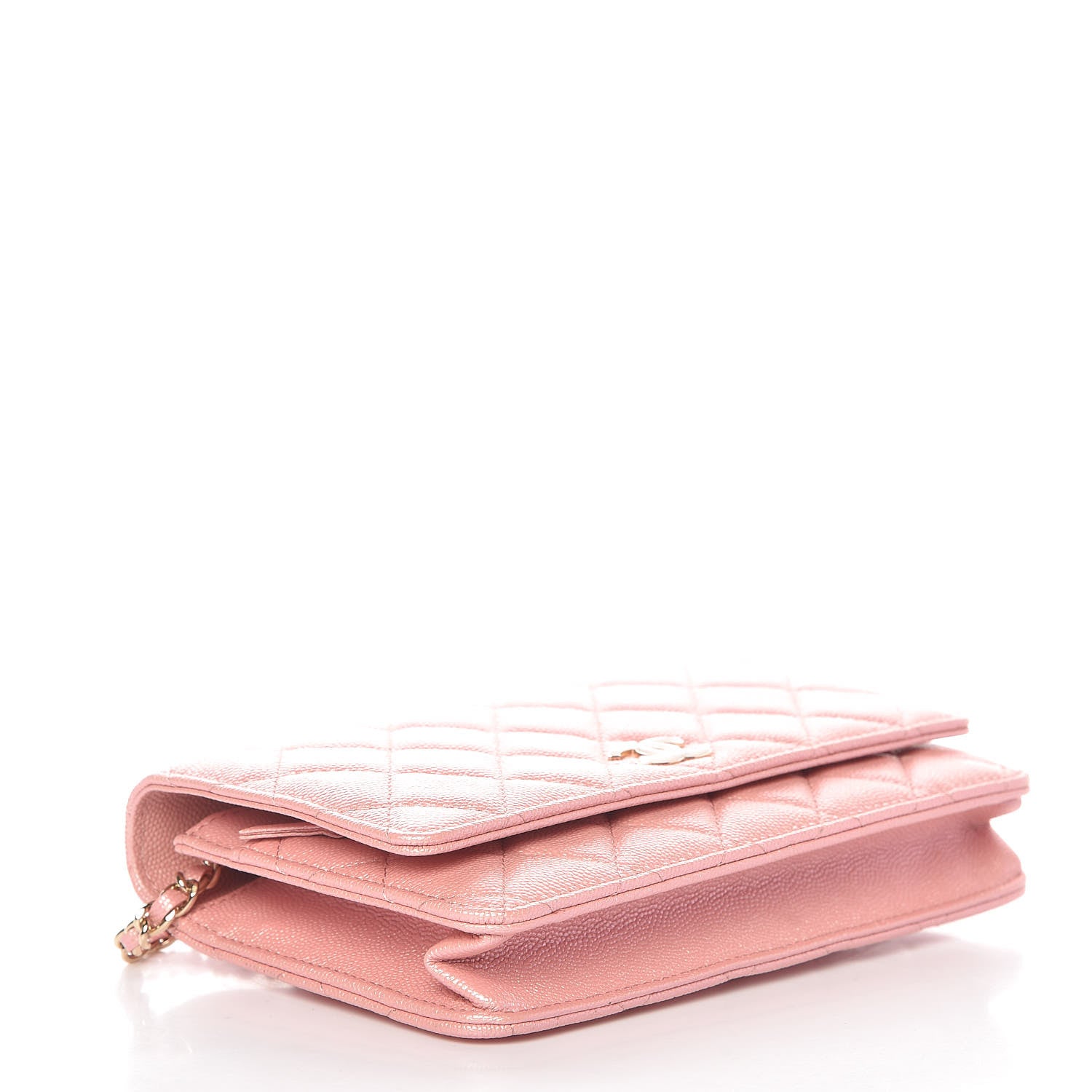 Chanel Iridescent Caviar Quilted Wallet on Chain WOC Rose Pink 4 of 10