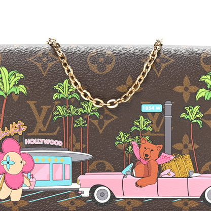 Louis Vuitton Monogram 2021 Christmas Animation Hollywood Pochette Felicie Chain Wallet Fuchsia 8 of 11