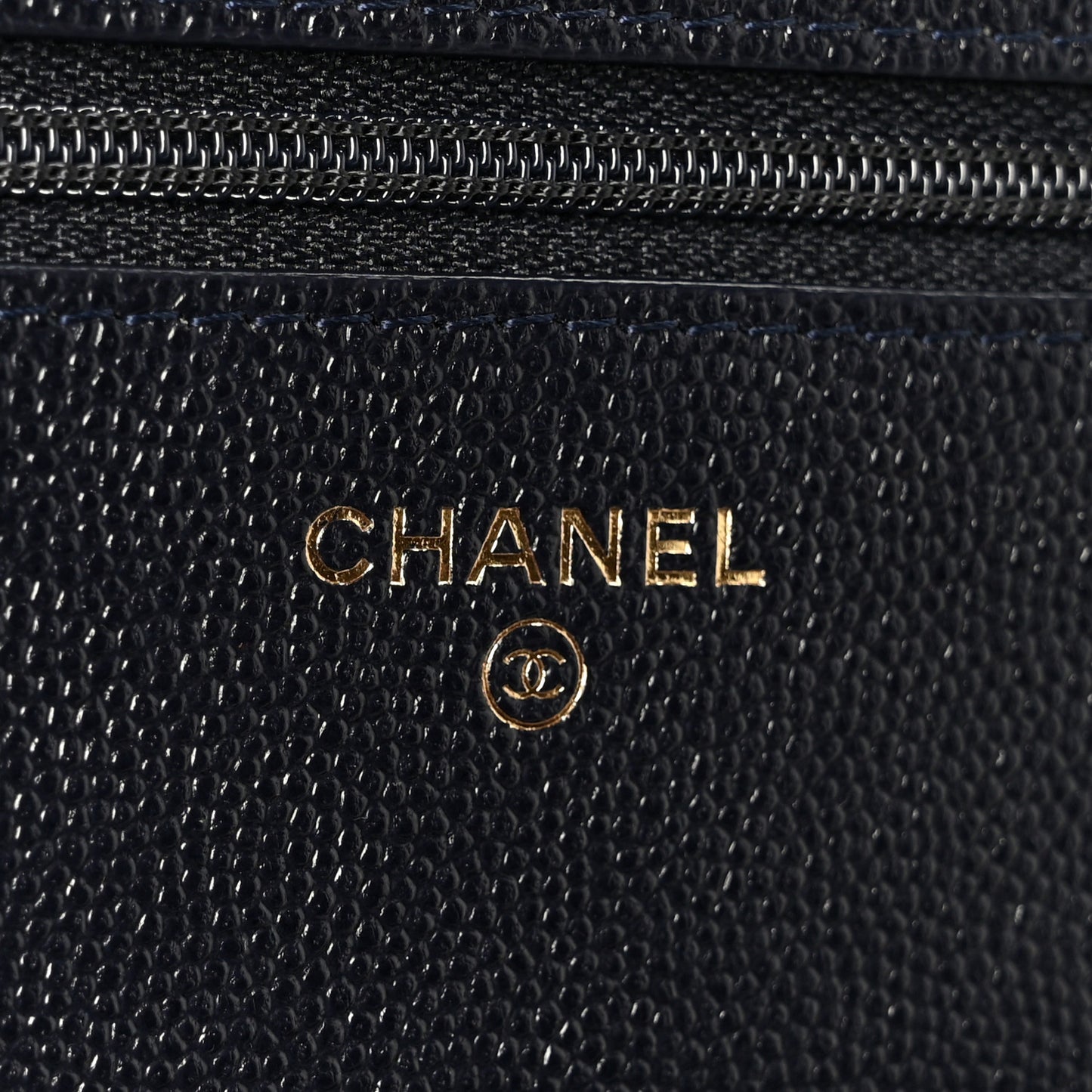 Caviar Quilted Golden Class Wallet On Chain WOC Navy