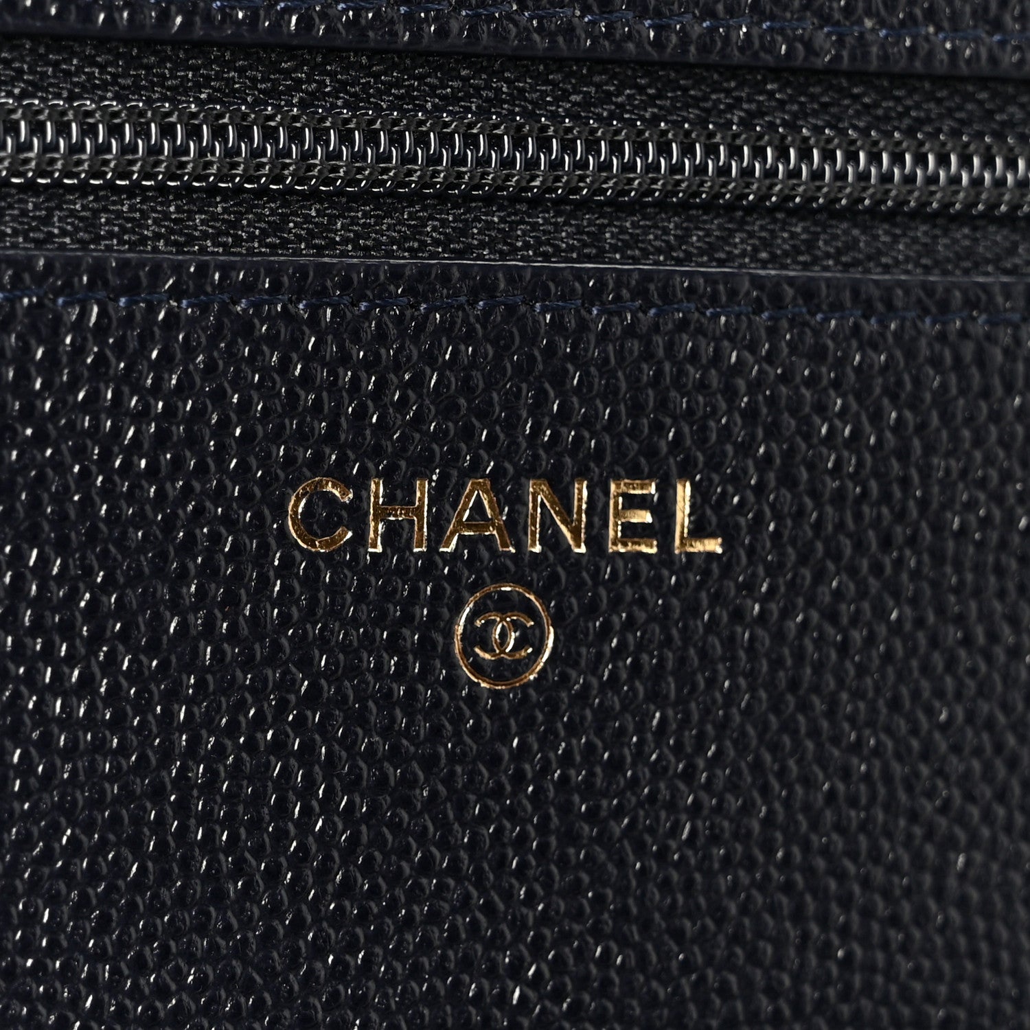Chanel Caviar Quilted Golden Class Wallet On Chain WOC Navy 6 of 11