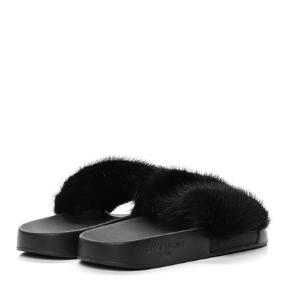 Givenchy Mink Rubber Slide Sandals 35 Black 3 of 4