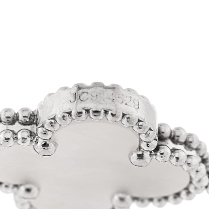 Van Cleef & Arpels 18K White Gold Mother of Pearl 5 Motifs Vintage Alhambra Bracelet 5 of 5
