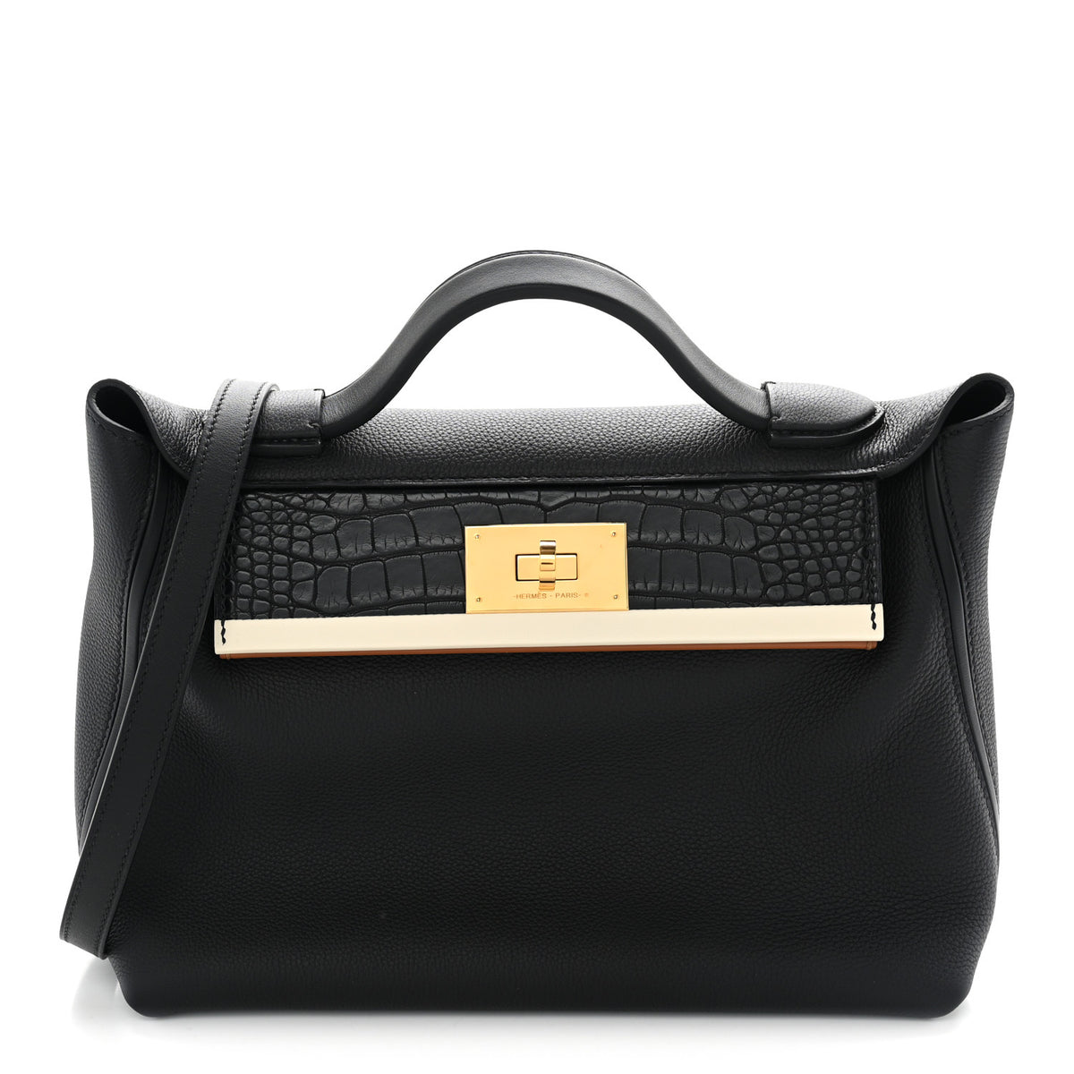 Hermes Togo Matte Alligator Swift Touch 24/24 29 Black Nata Gold 1 of 11