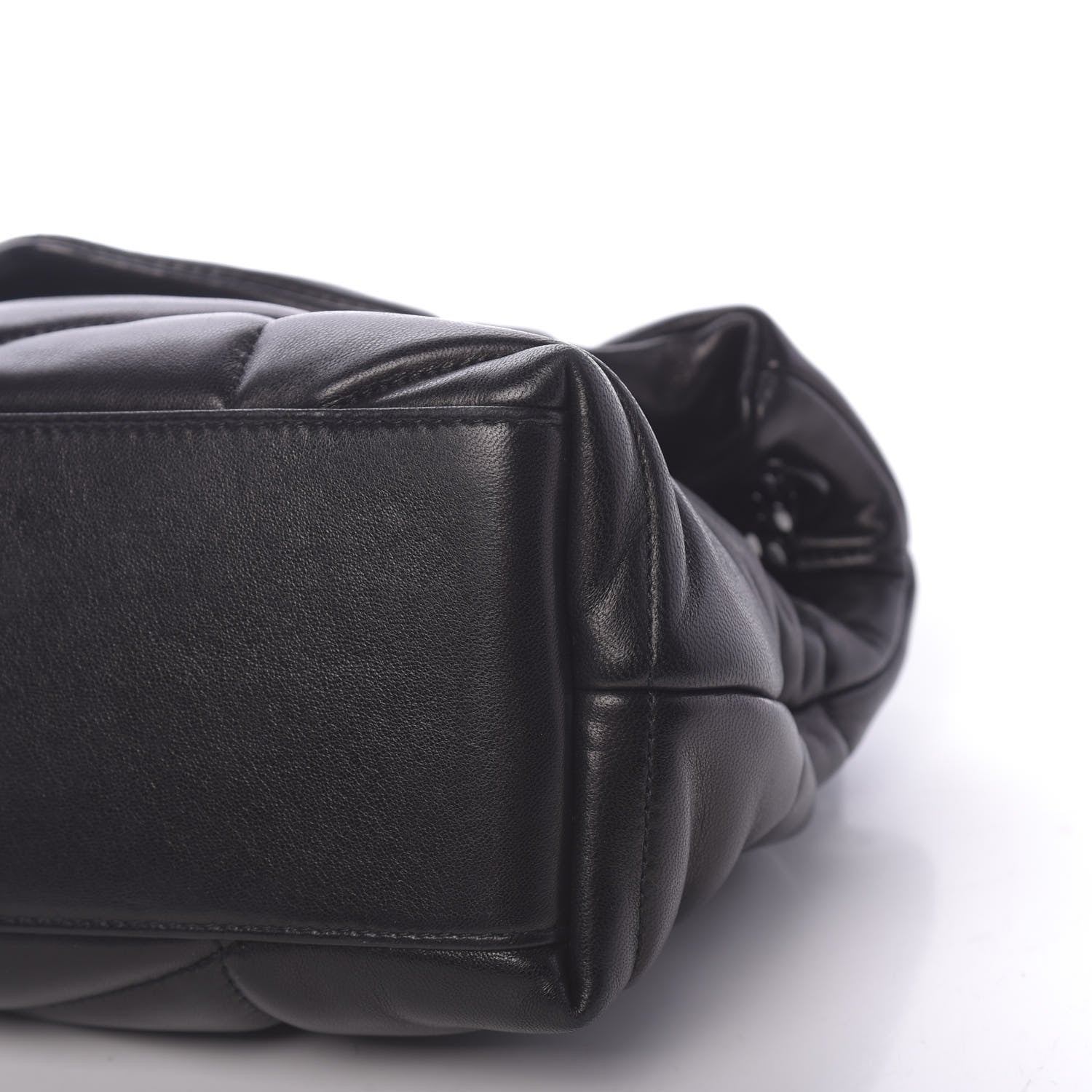 Saint Laurent Lambskin Quilted Small Loulou Puffer Monogram Chain Satchel Black 10 of 10