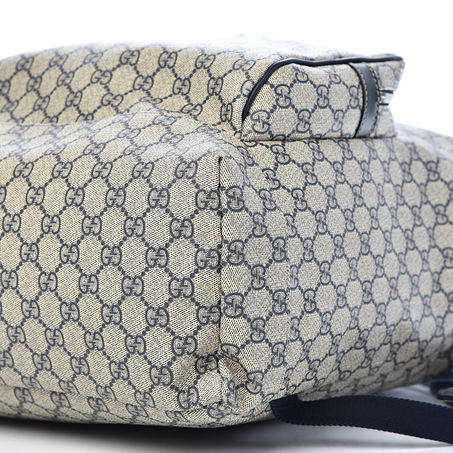 GG Supreme Monogram Medium Single Buckle Backpack Navy
