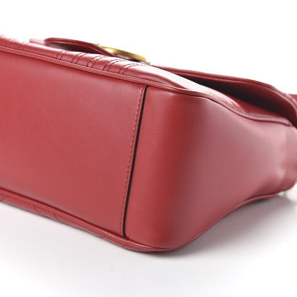 Gucci Calfskin Matelasse Small GG Marmont Top Handle Shoulder Bag Hibiscus Red 7 of 10