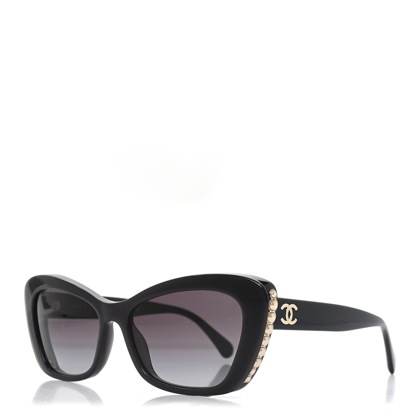Acetate Pearl Cat Eye CC Sunglasses 5481-H  Black