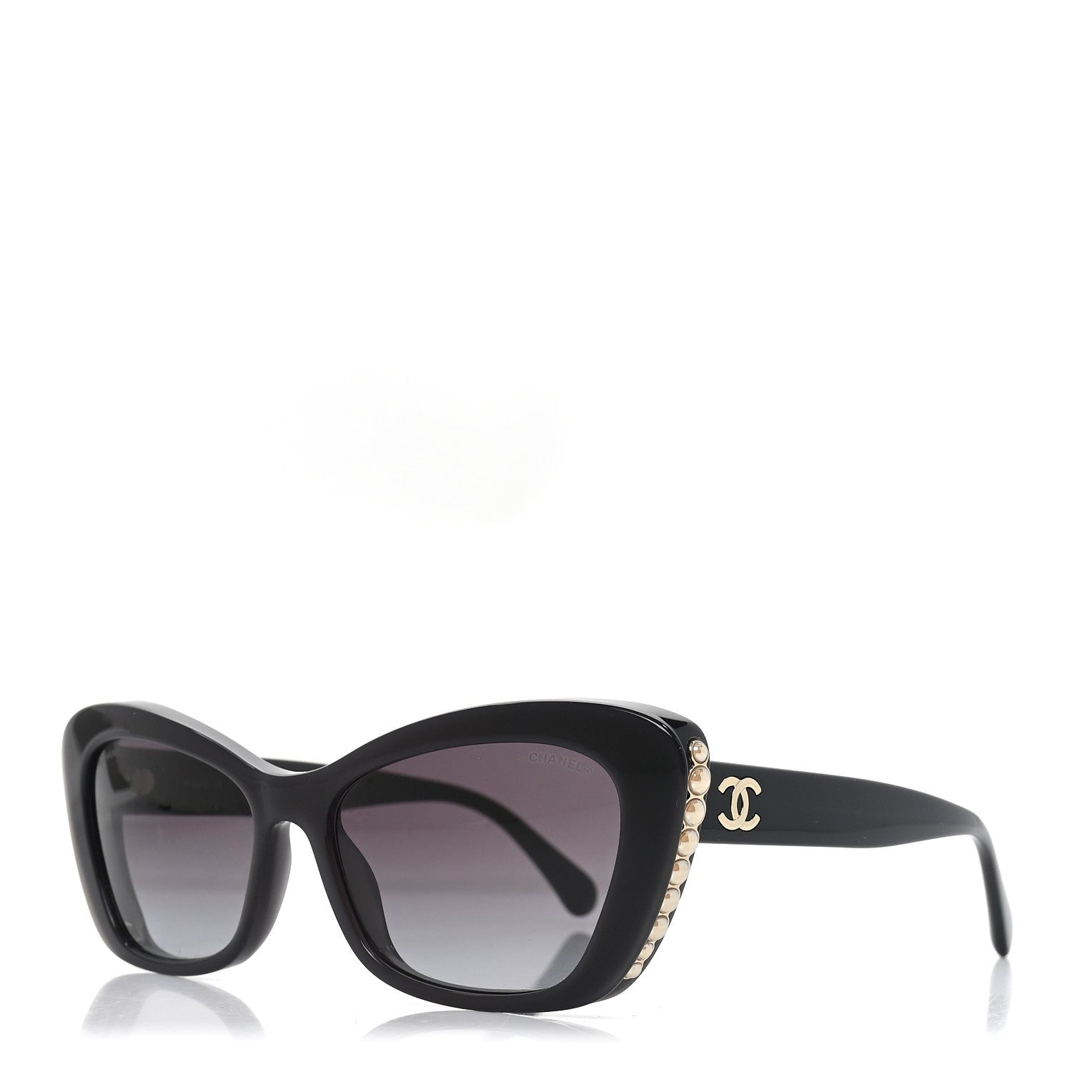 Chanel Acetate Pearl Cat Eye CC Sunglasses 5481-H  Black 1 of 7