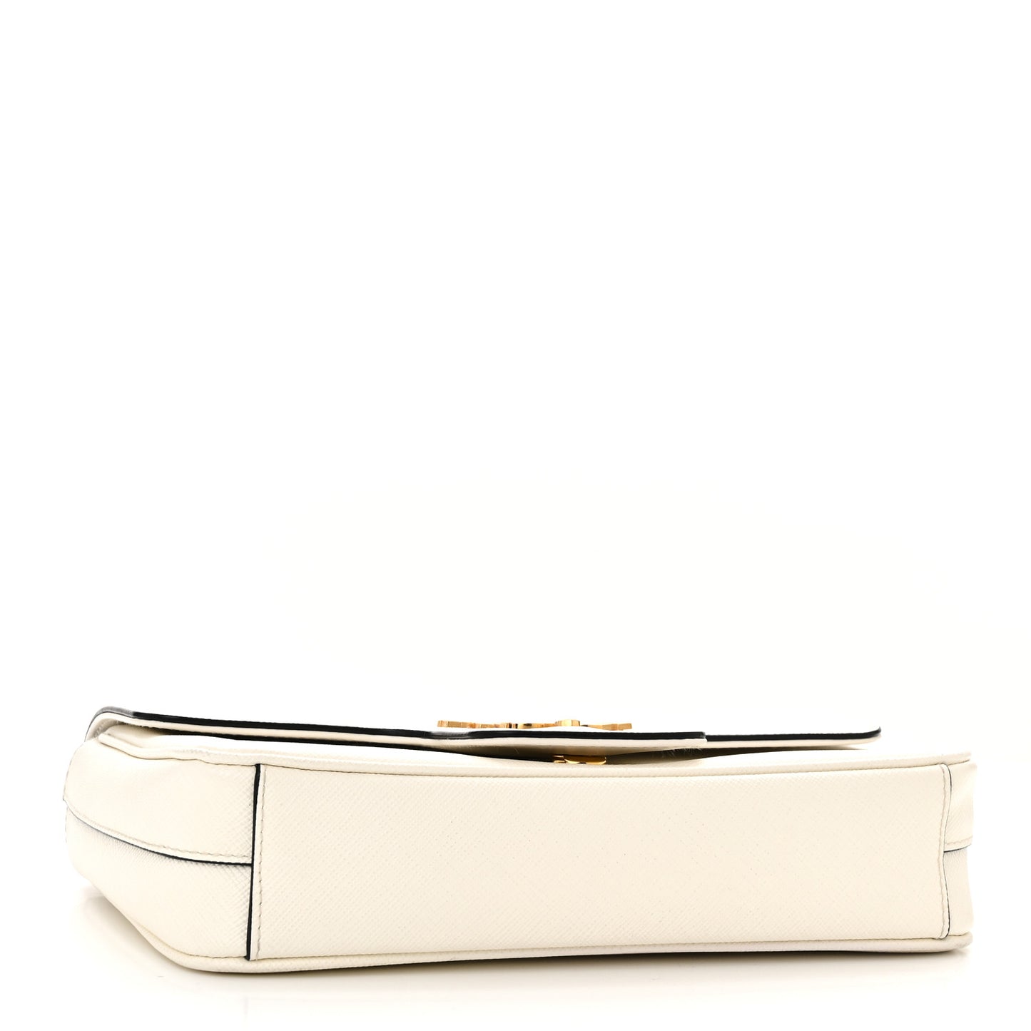 Saffiano Flap Shoulder Bag White