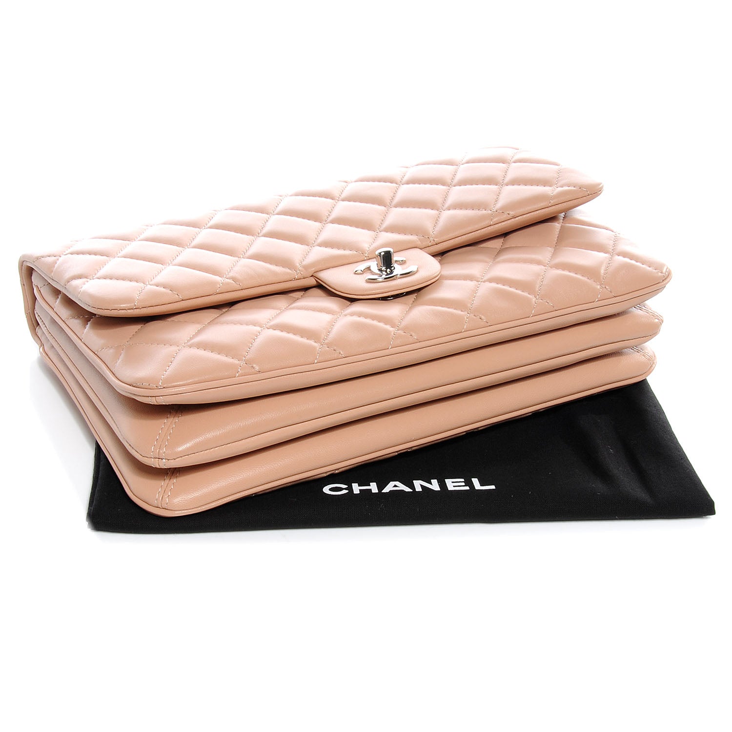 Chanel Lambskin Quilted Jumbo Chanel 3 Flap Beige 4 of 8