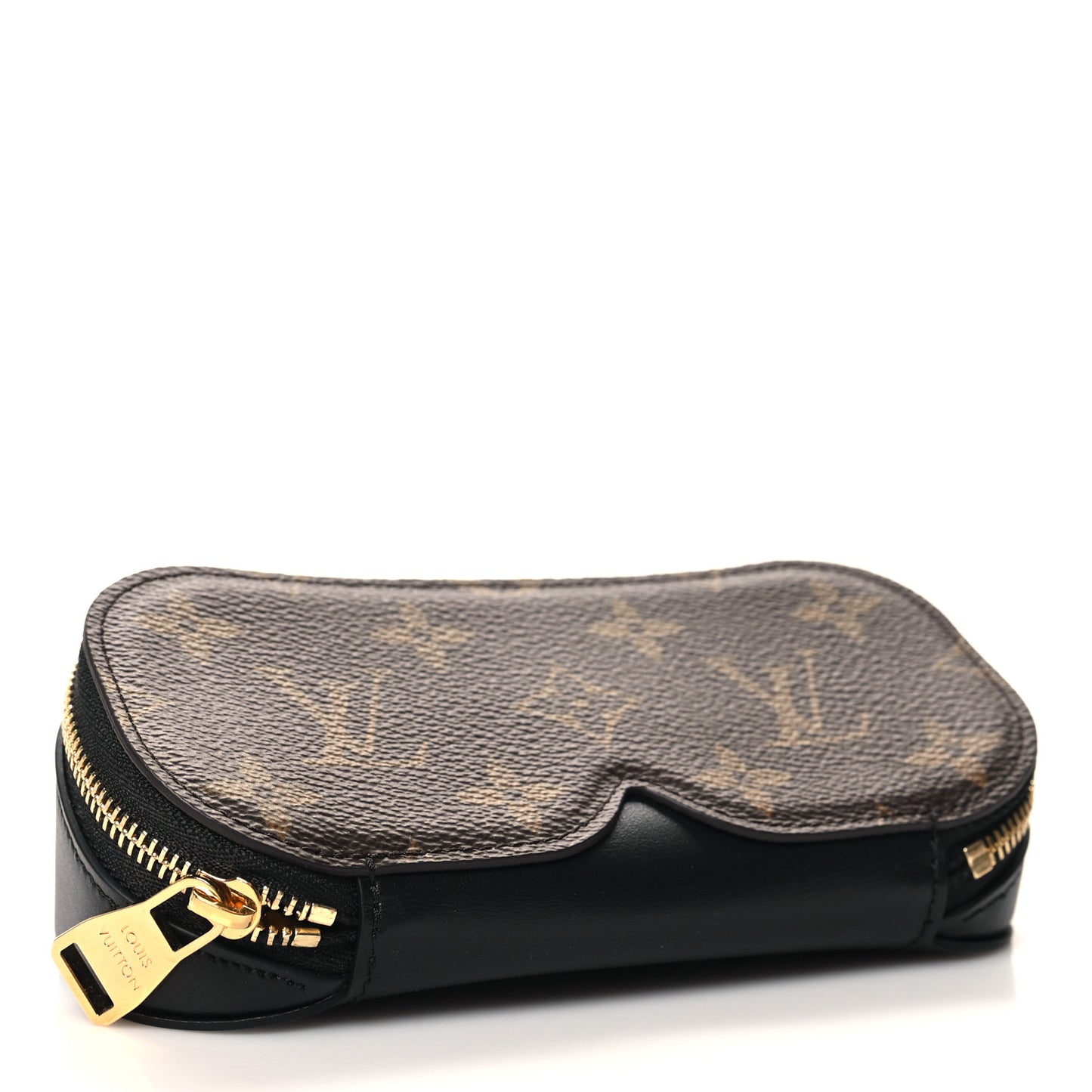 Monogram Emilie Zippered Sunglasses Case Black