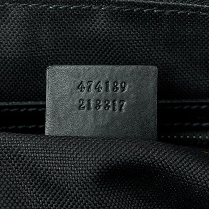 Gucci Soft GG Supreme Monogram Appia Calfskin Web East West Messenger Bag Black Grey 7 of 11