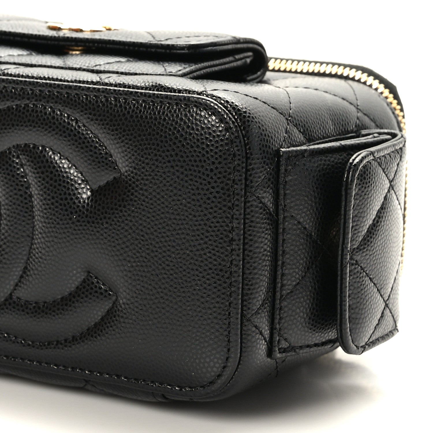 Chanel Caviar Quilted Polly Pocket East West Top Vanity With Chain Black 10 of 11