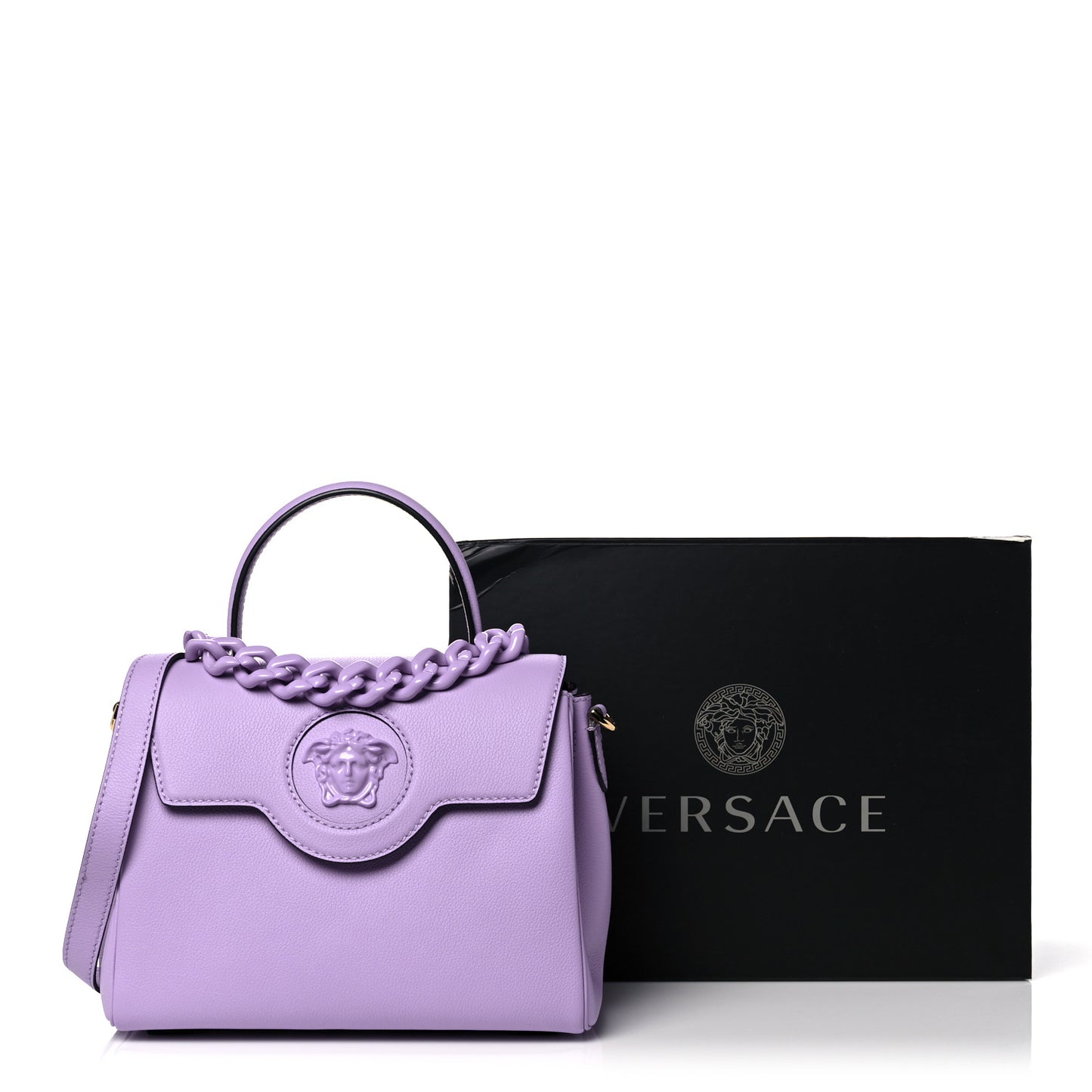 Calfskin Medium La Medusa Top Handle Handbag Lilac