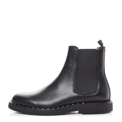 Valentino Garavani Calfskin Soul Rockstud Beatle Chelsea Ankle Boots 40 Black 1 of 8
