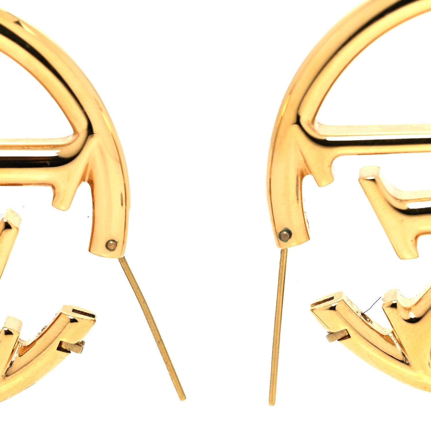 Louis Vuitton Metal Louise Hoop Earrings Gold 4 of 4