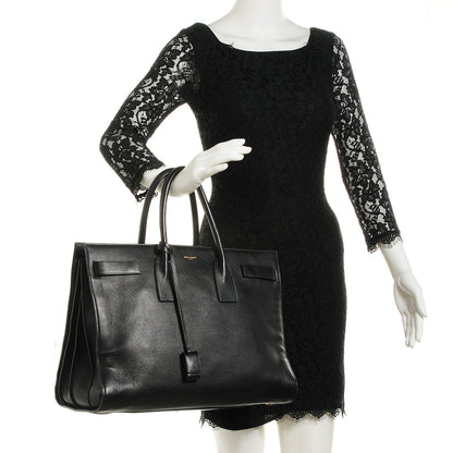Saint Laurent Calfskin Large Sac de Jour Carryall Black 2 of 8
