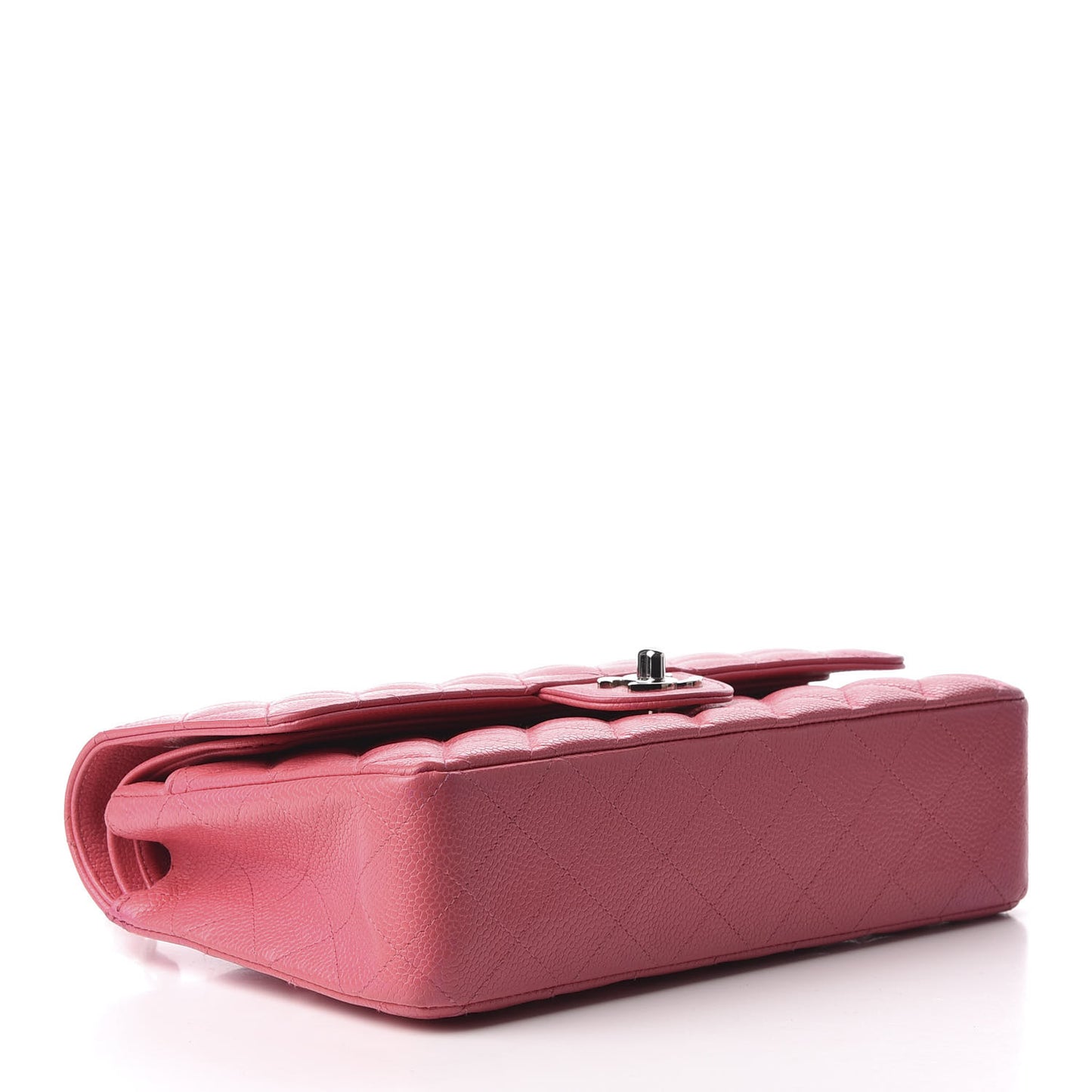 Caviar Quilted Medium Double Flap Dark Pink