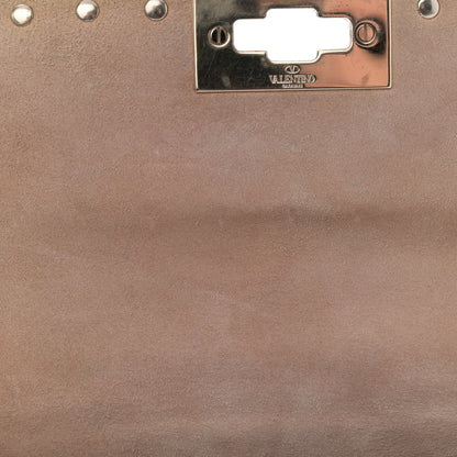 Valentino Garavani Craquele Nappa Small Rockstud Spike Shoulder Bag Water Rose 11 of 12