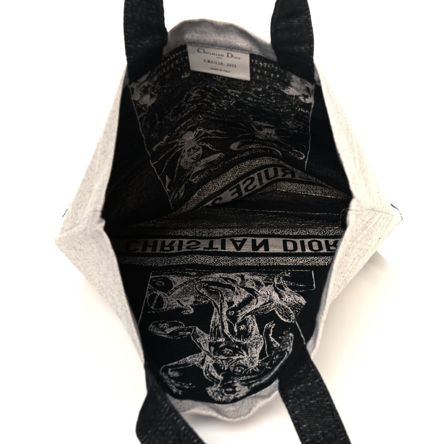 Canvas Print Cruise Tote Ivory Black
