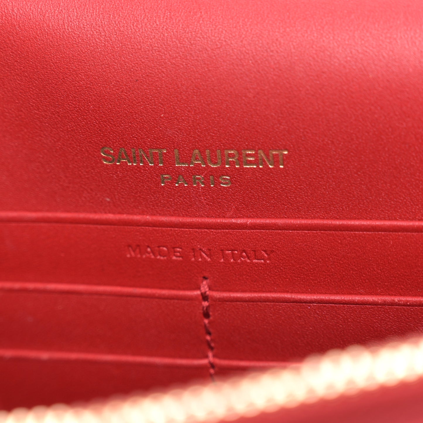 Smooth Calfskin Classic Monogram Kate Tassel Chain Wallet New Lipstick