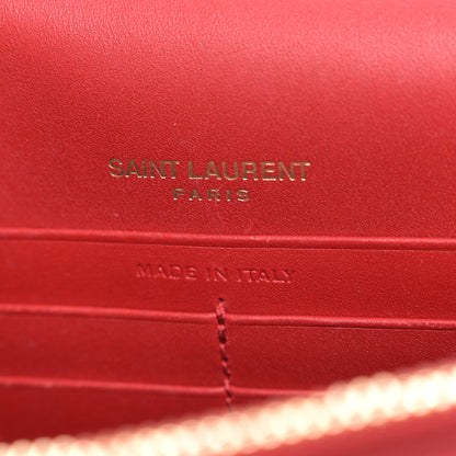 Saint Laurent Smooth Calfskin Classic Monogram Kate Tassel Chain Wallet New Lipstick 6 of 13