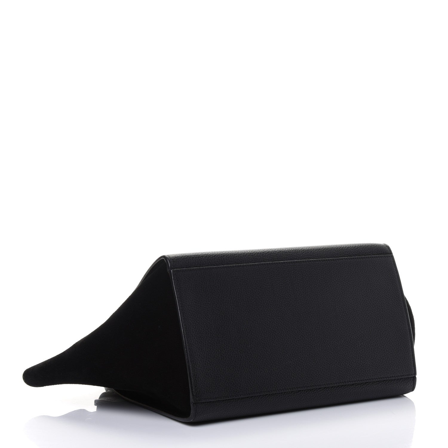 Celine Drummed Calfskin Suede Small Trapeze Black 3 of 4
