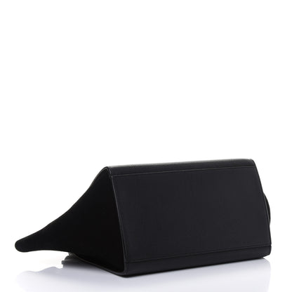 Celine Drummed Calfskin Suede Small Trapeze Black 3 of 4