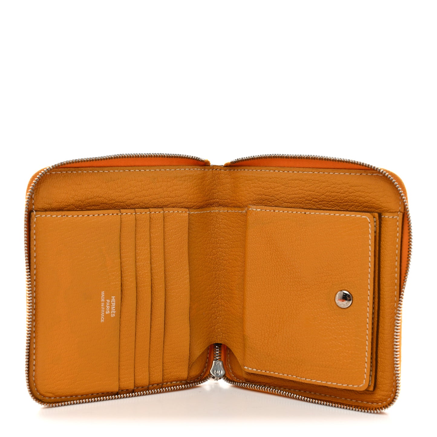 Chevre Mysore Evelyne Compact Zip Wallet Juane Ambre