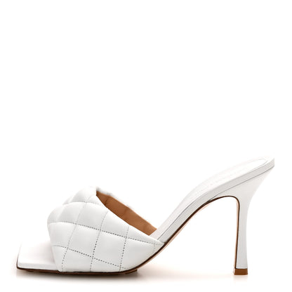 Bottega Veneta Nappa Matelasse Padded Mule Sandals 39.5 Optic White 1 of 10